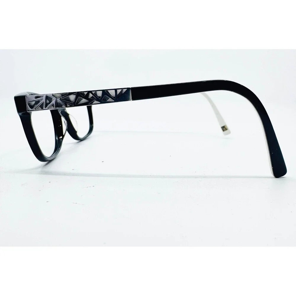 B.M.E.C. Julliard Eyeglasses Black White Geometric Temple Frames 52-16-135